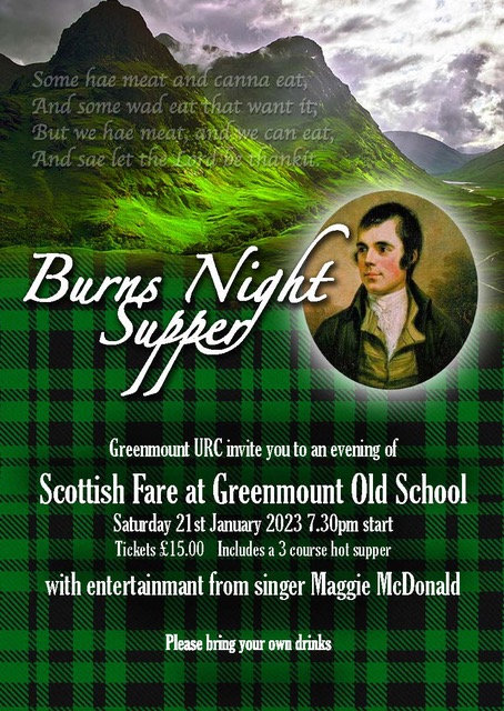 Burns Night Supper – Greenmount Village Community